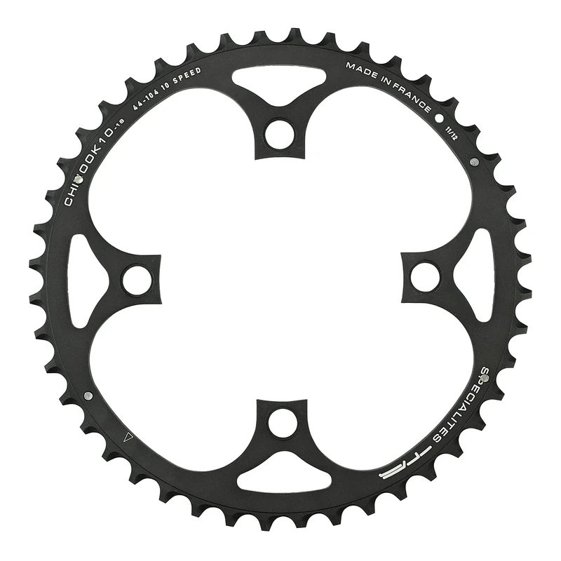 Spécialités TA Chinook 104/64pcd 4 Arm 10/11 Speed Chainring, Black, 42T Outer (23mm)