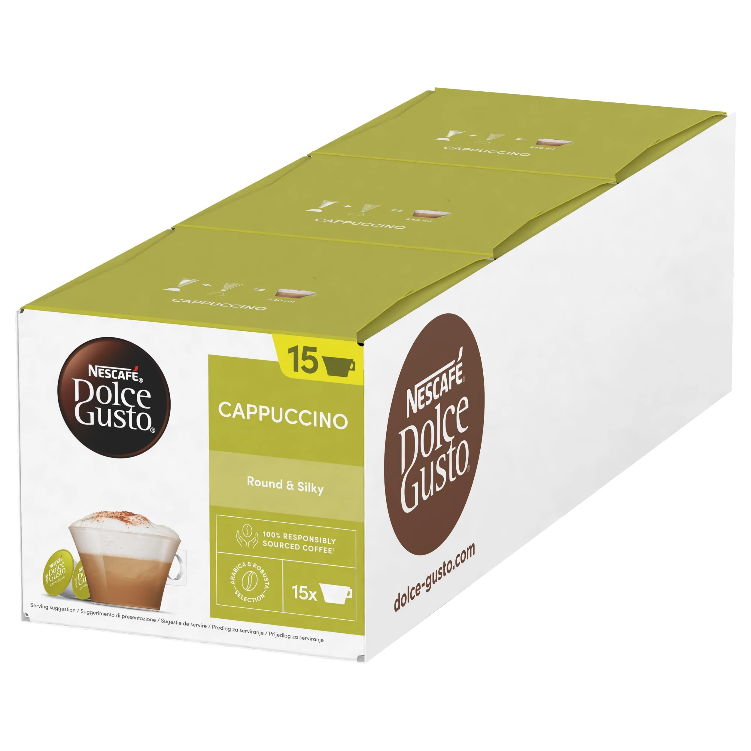 NESCAFÉ DOLCE GUSTO Cappuccino Coffee Pods (Total 45 Servings)