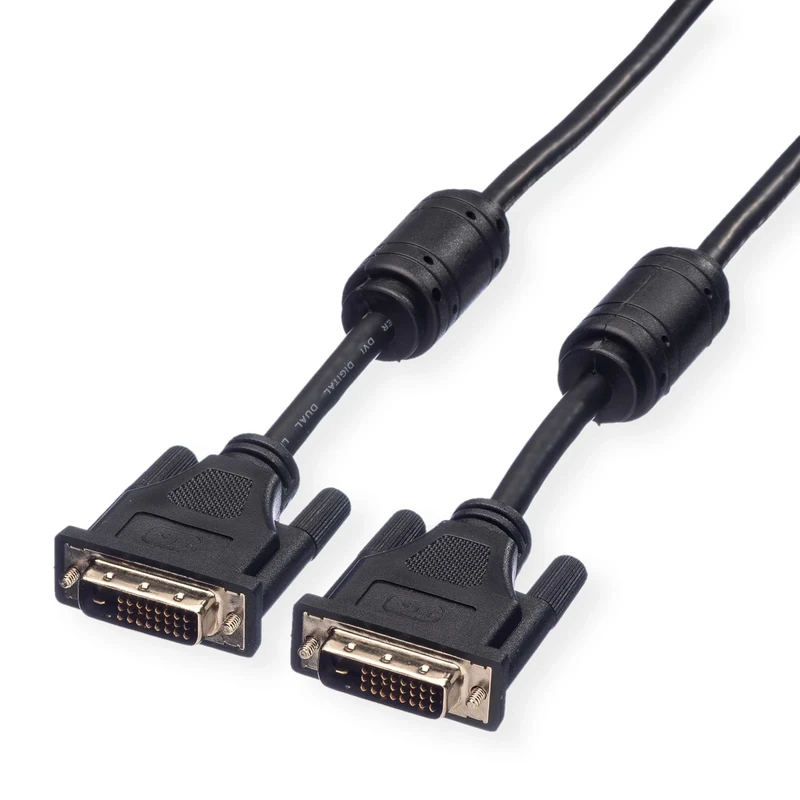 ROLINE DVI Cable | Monitor cable DVI Plug-Plug | Dual Link connection cable Black 7.5 m
