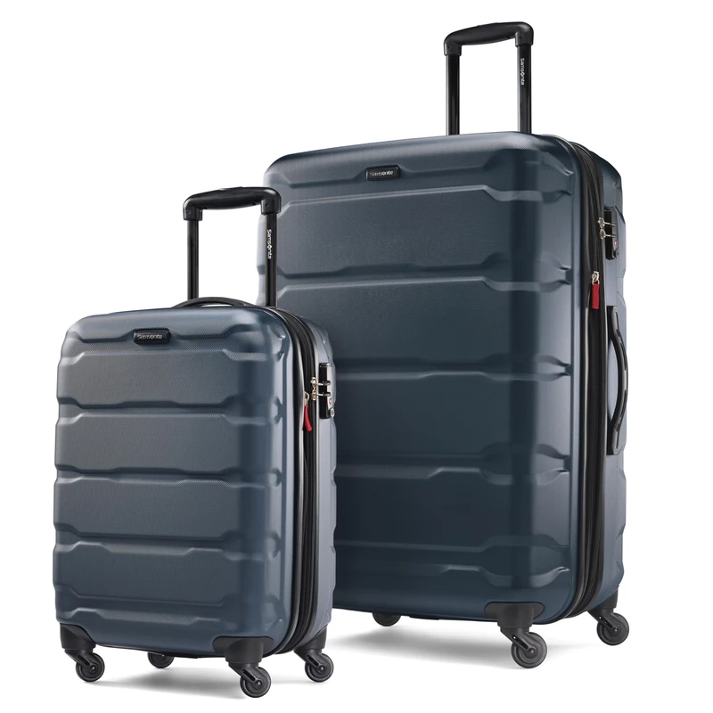 Samsonite Omni Pc Hardside Expandable Luggage, Teal, Checked-Large 28-Inch, Omni Pc Hardside Expandable Luggage with Spinner Wheels