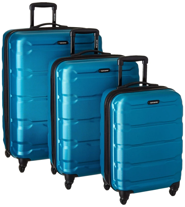 Samsonite Unisex-Adult Omni Pc Hardside Expandable Luggage with Spinner Wheels, Caribbean Blue, 3-Piece Set (20/24/28), Omni Pc Hardside Expandable Luggage with Spinner Wheels