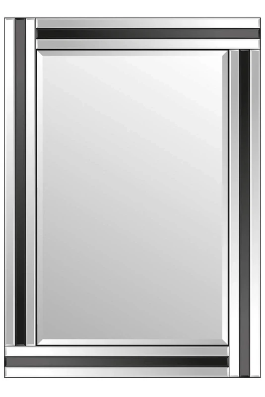 MirrorOutlet Black/Clear Triple Bevelled Venetian Mirror 100 x 71, 99x70