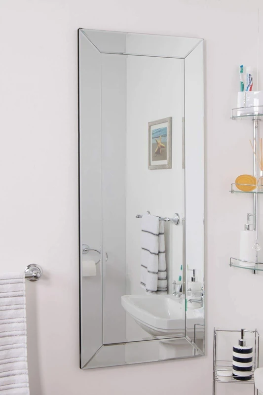 MirrorOutlet Full Length Gloss Black Dressing/Hall Mirror Complete, 3ft-4ft