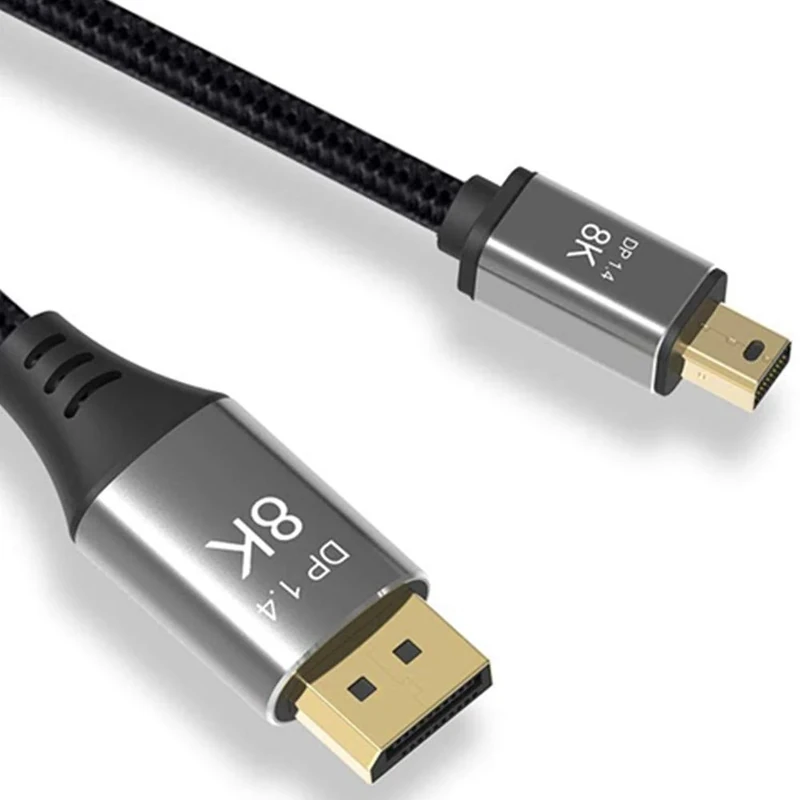 CableDeconn Mini DP to DisplayPort 8K@60Hz 4K@144Hz Bi-Directional 2M Cable
