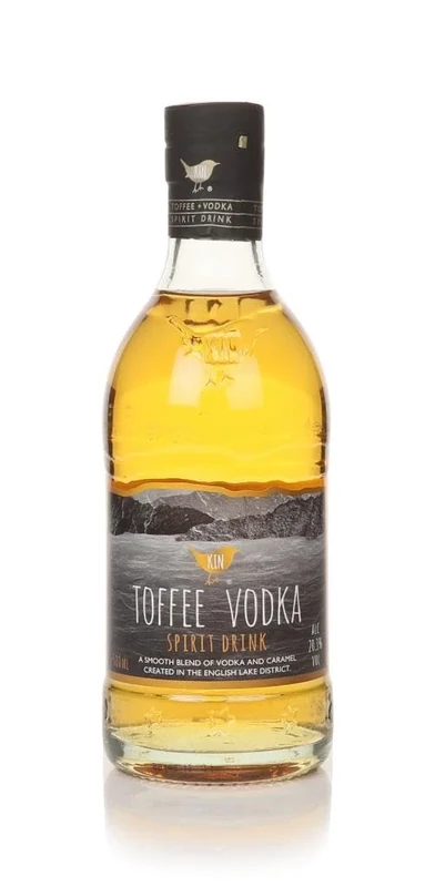 Kin Vodka - Toffee Vodka, 20.3% ABV - Smooth & Rich Caramel Undertones and a Subtle Kick, Delicious in Cocktails. Created in the Lake District, 50cl