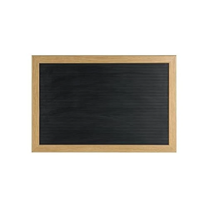 Bi-Office Noticeboard Oak Grooved Black