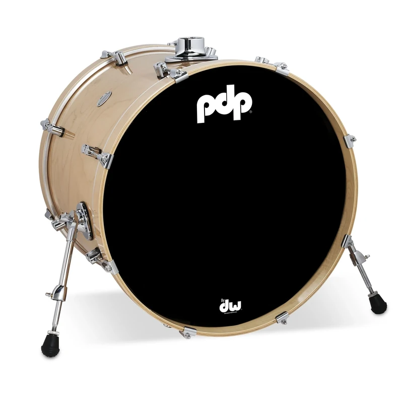 Pacific Drums Concept Maple Bass Drum, 22" x 18", Natural Lacquer | Features a European Maple shell and innovative DW drum hardware