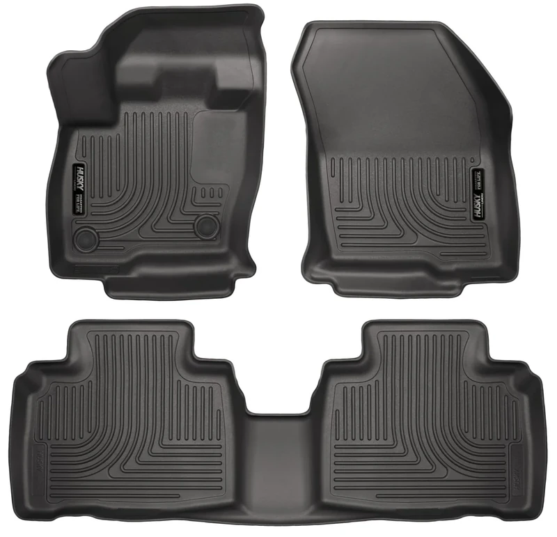 Husky Liners Weatherbeater Floor Mats | Fits 2015-2024 Ford Edge | Front & 2nd Row, 3-pc Black - 98781