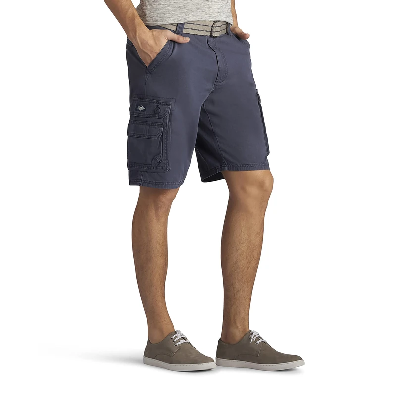 Lee Men's New Belted Wyoming Cargo Short, Sporting Blue, 34