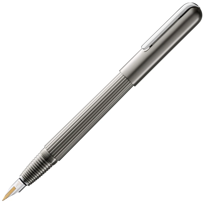 LAMY Imporium 093 Fountain Pen with Body in Titanium Matt PVD Finish, Platinum Polished Clip (Galvanised) and 14 Carat Bicolour Gold Nib - Nib Size OB
