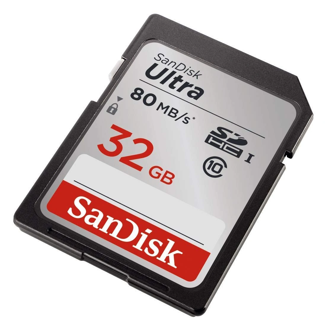 SanDisk SDSDUNC-032G-GN6IN Ultra SDHC Memory Card Up to 80 MB/s, Class 10, U1, 32 GB, Black/Grey
