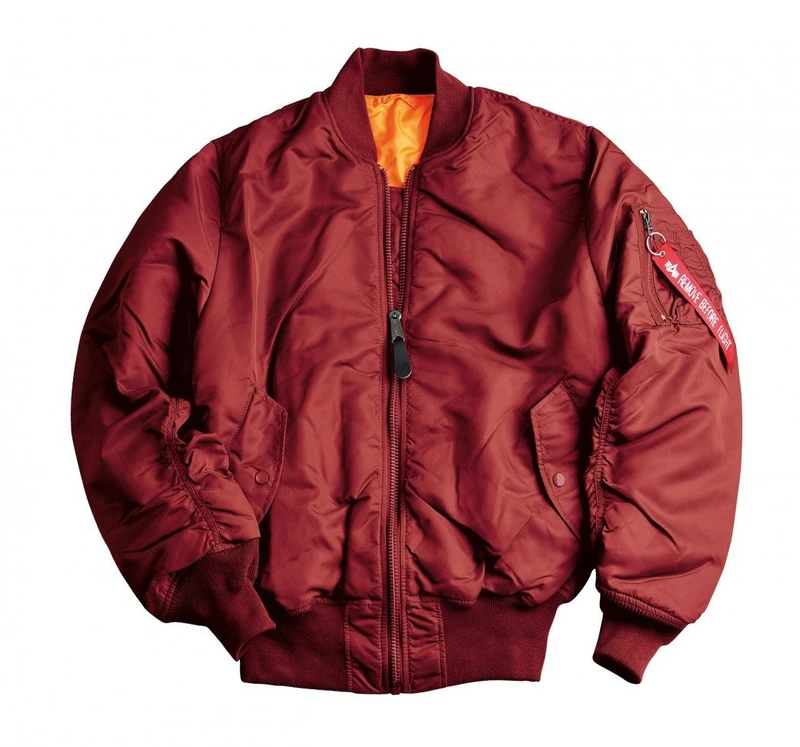 Alpha Industries Men's MA-1 Bomber Jacket, Red (Burgundy 184), 4 X-Large