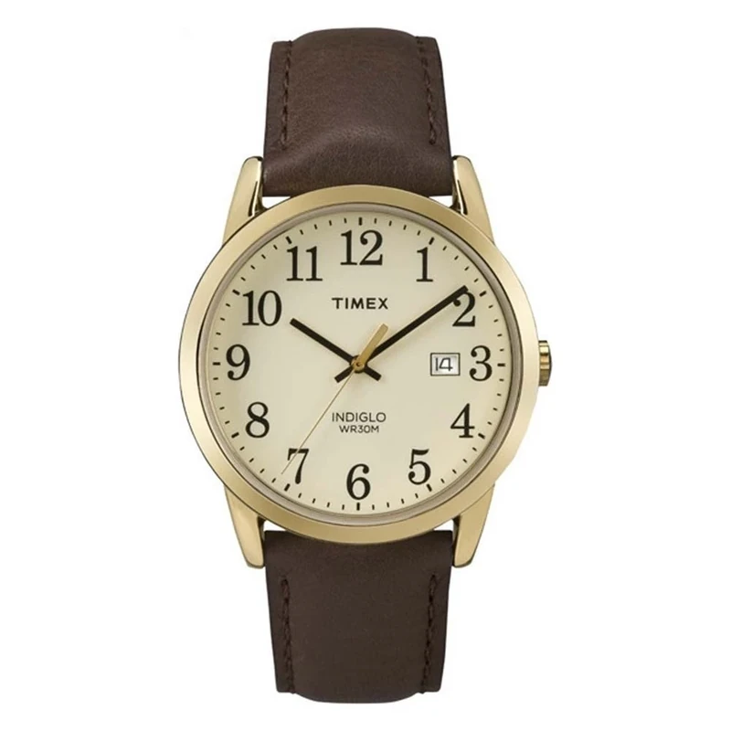 Timex Easy Reader Men's 38mm Brown Leather Strap Date Window Quartz Watch TW2P75800