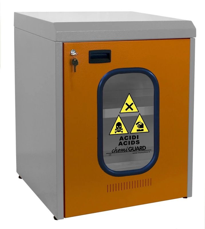 Momoline CMGV-80-SP Chemiguard Underbench Safety Cabinet for Chemicals, Single Compartment with Windows, Orange