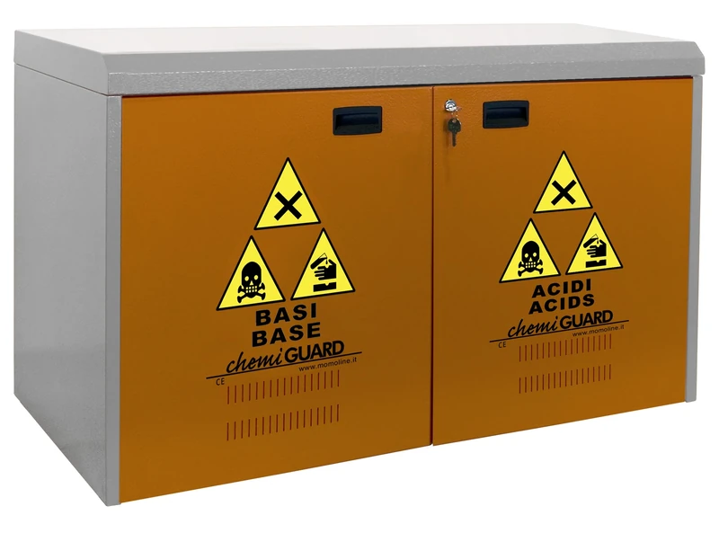 Momoline CMG-120-SP Chemiguard Underbench Safety Cabinet for Chemicals, Single Compartment, Orange