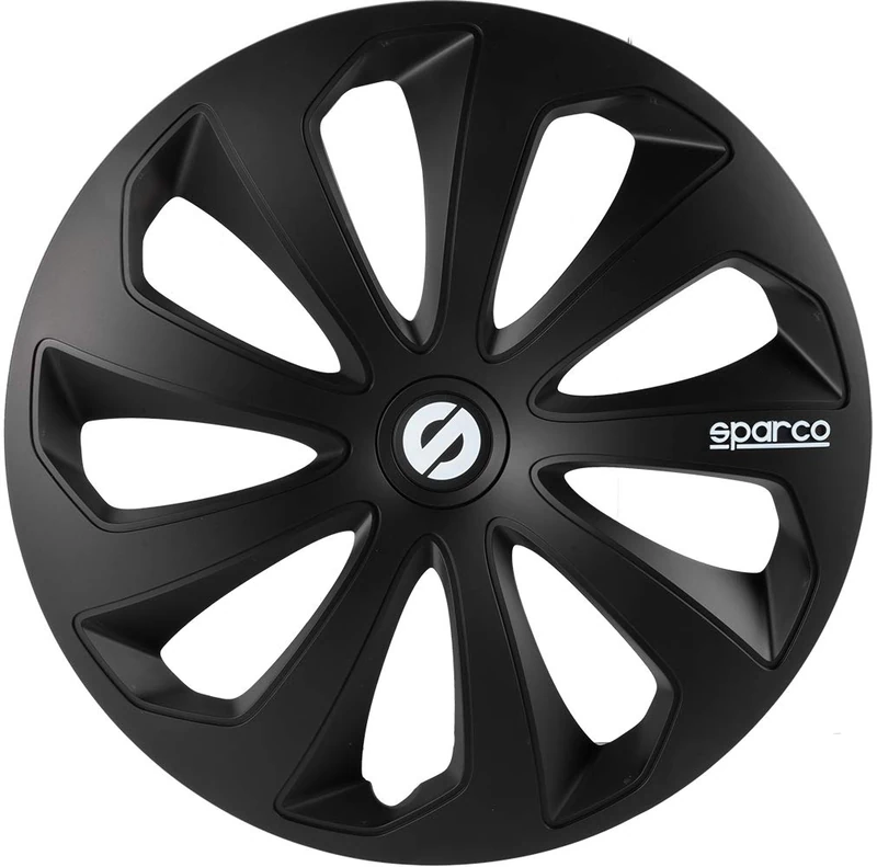SPARCO SPC1670BK Sicilia Wheel Covers, Black, Set of 4, 16"