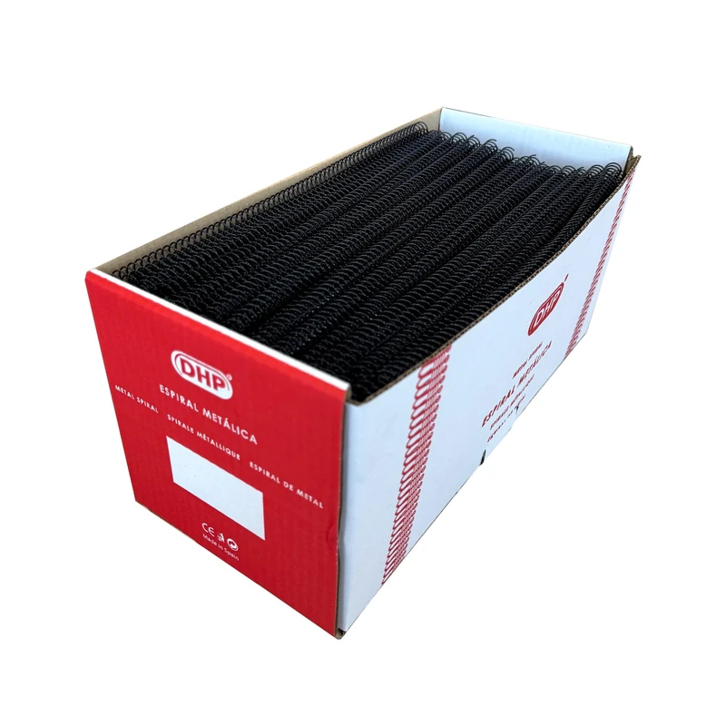 Spiral Binding DHP 5:1 Pack of 100 Metal Black A4 Ø 22 mm - Image 1
