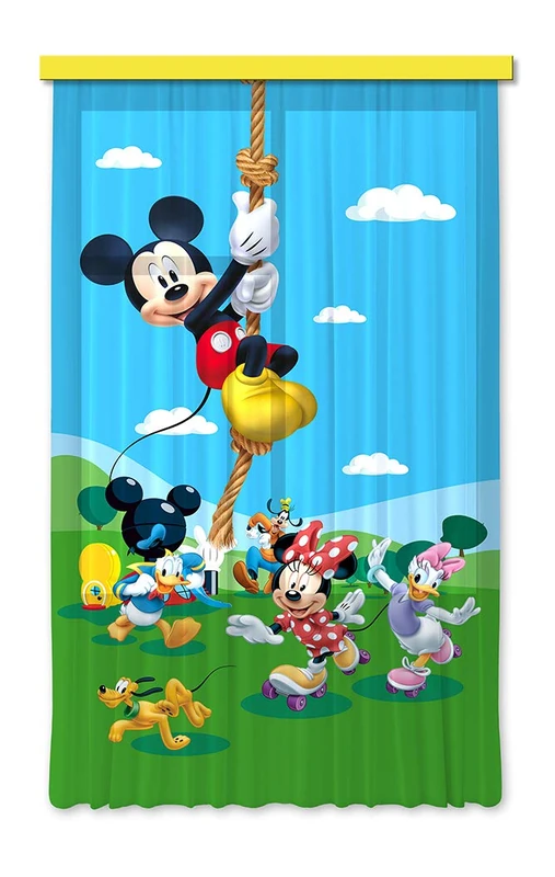 Disney AG Design Mickey Mouse - Kids Curtains - 3D Photo Print - 1 Part - FCSL 7106, Multi-Colour, 140 x 245 cm/ 55 x 96.5-Inch