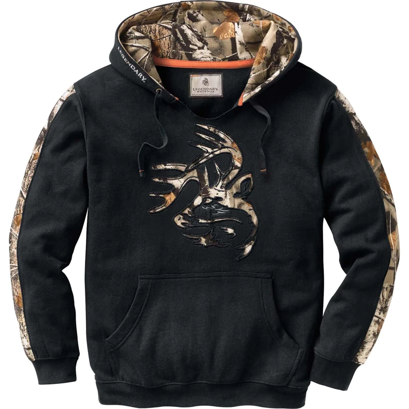 Legendary Whitetails Men's Standard Camo Outfitter Hoodie, Onyx, Small