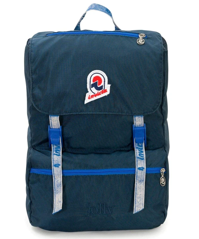 Invicta Backpack, JOLLY VINTAGE Knapsack, Casual Daypack, For Office, Day Trips & Commuting, For School, Sport, Free Time, 13'' Laptop Sleeve, Italian Design, blue