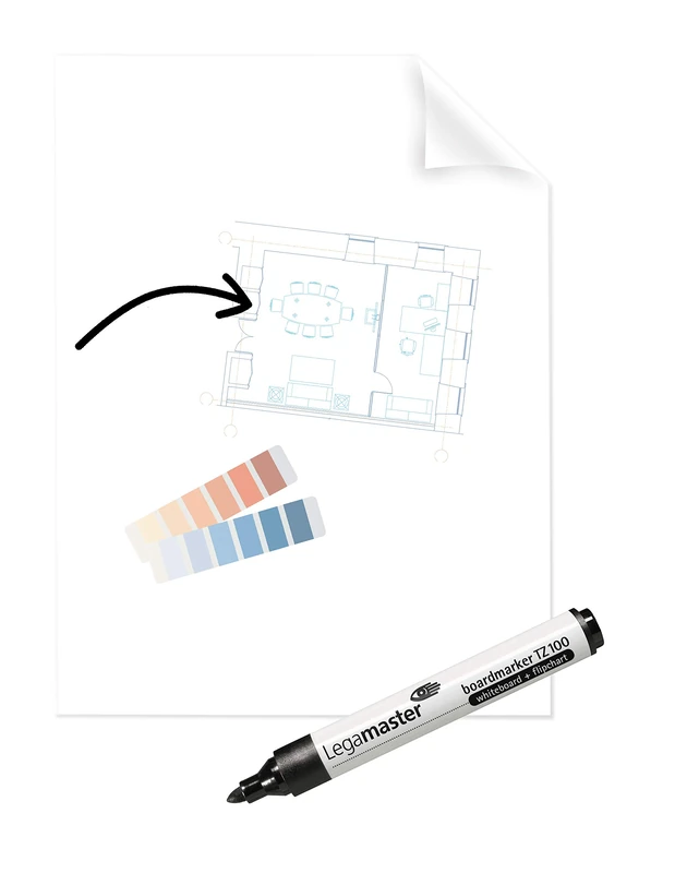 Legamaster Magic-Chart Clearboard Foil - 60x80 cm - 25 Repositionable Sheets
