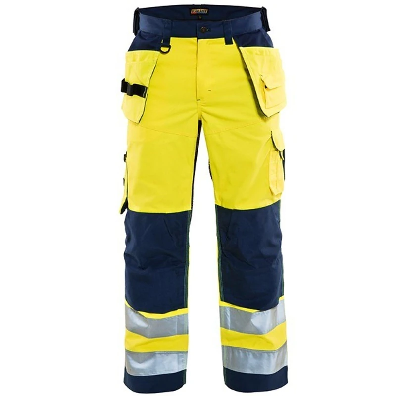 Blakläder 156518113389D84 Size D84 Ventilated High Visibility Craftsman Trousers - Yellow/Navy Blue