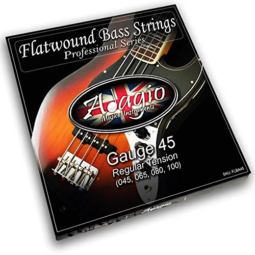 Flatwound ADAGIO PRO Electric Bass Guitar Strings 45-100 Nickel Standard Regular Gauge