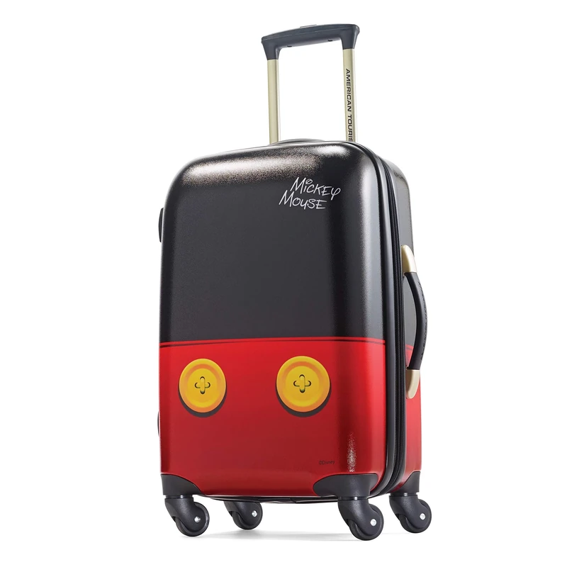 American Tourister Disney Hardside Luggage with Spinner Wheels, Black,Red, 21"