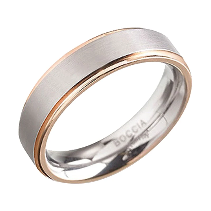 Boccia Women's 0134-0355 Ring Titanium, Multicoloured (silber/roségold), O (Manufacturer Size: 55)