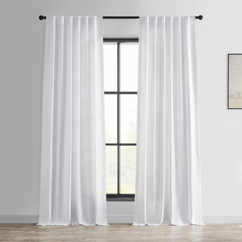 HPD Half Price Drapes Heavy Linen Curtains for Bedroom 50 X 96 (1 Panel), FHLCH-VET13191-96, Rice White