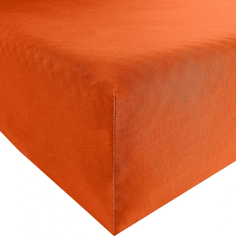 Bassetti 9235181 Fitted Sheet Plain O1/893 Apricot Cotton/Elastane, Dimensions: 140 cm x 200 cm, 160 cm x 220 cm
