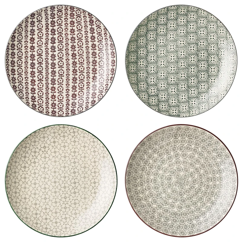 Bloomingville Set of 4 Karine Ceramic Plates 25 cm