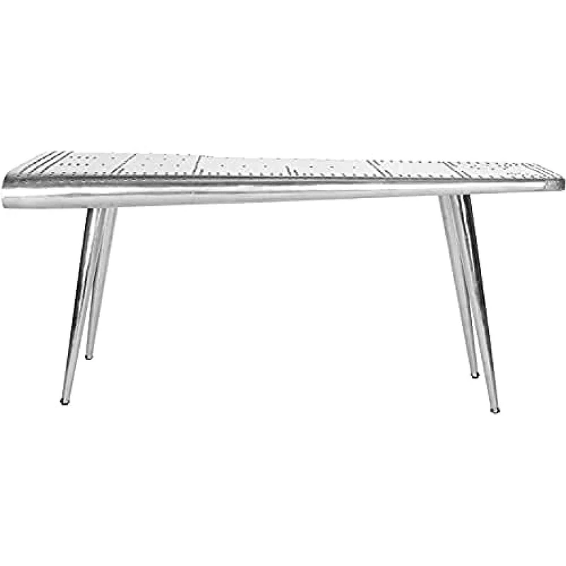 SAFAVIEH Rustic Accent Table with Iron Legs, in Silver, 60 X 140 X 75