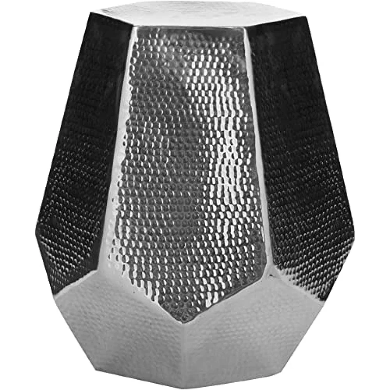 SAFAVIEH Decorative Stool Metal Stool, in Silver, 45 X 55 X 55