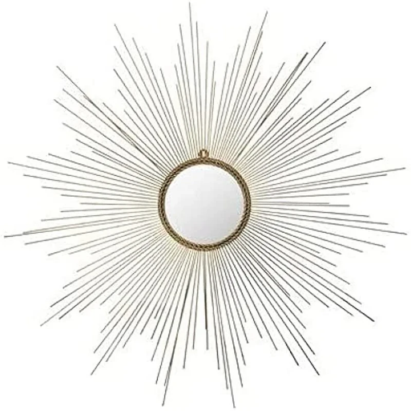 SAFAVIEH Decorative Hanging Wall Mirror for Living Room, Bedroom, Hallway, in Gold, 104 X 104 X 1.9