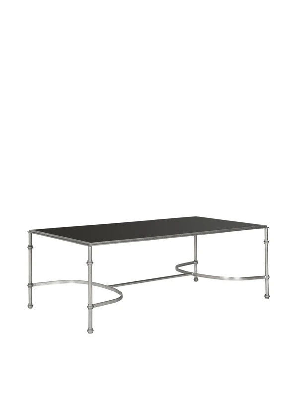 SAFAVIEH Modern Accent Table with Iron Legs, in Silver and Black, 127 X 66 X 45.72