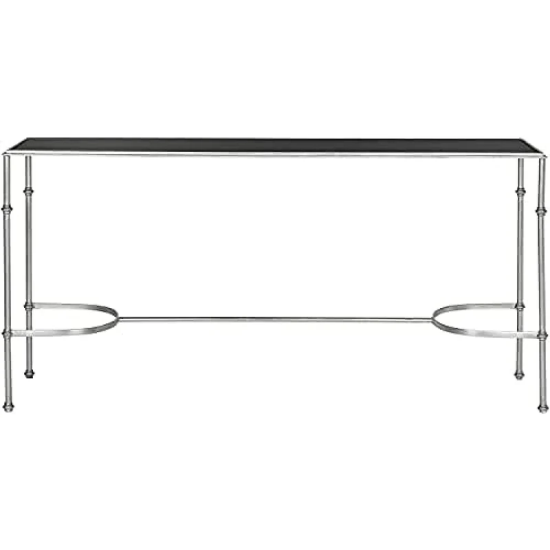 SAFAVIEH Modern Accent Table with Iron Legs, in Silver and Black, 160 X 40 X 81.28
