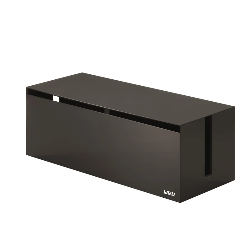 Yamazaki 2708 WEB Cable Box, Brown, PC-ABS Resin, Minimalist Design, 40 x 15.5 x 14.5 cm (LxWxH)