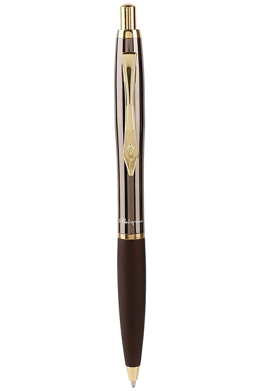 Platignum No. 9 Gun Metal Gold Ballpoint Pen - Blue Ink - Image 1