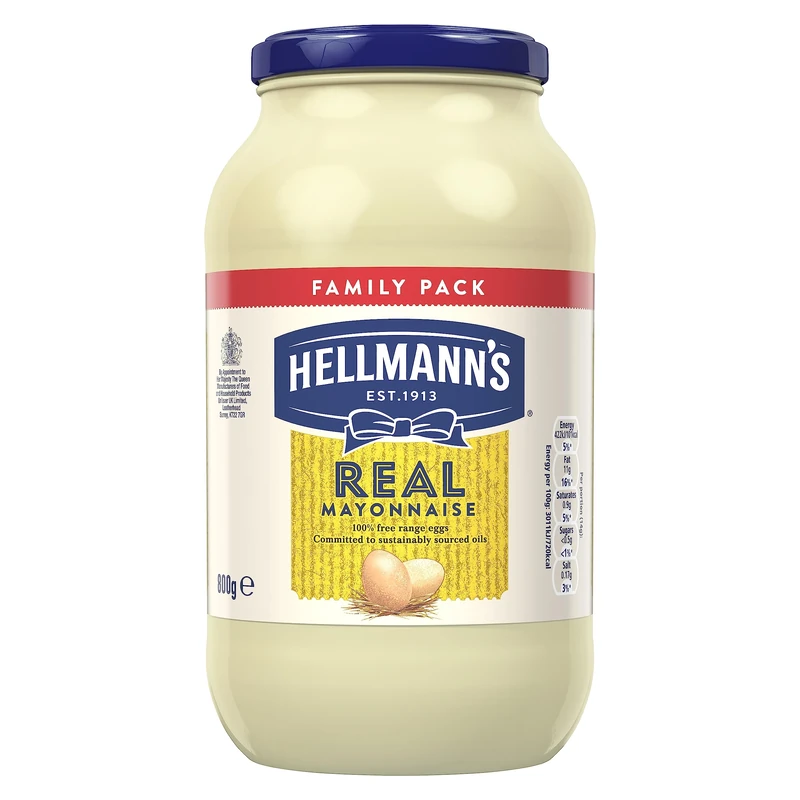 Hellmann's Real Mayonnaise with free-range eggs Mayo for fries, burgers and salads 800 g