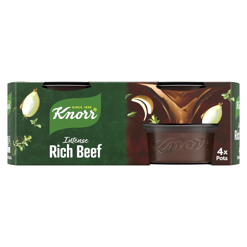 Knorr Rich Beef Stock Pots gluten-free to add a deep beef flavour to your dishes 4x 28 g