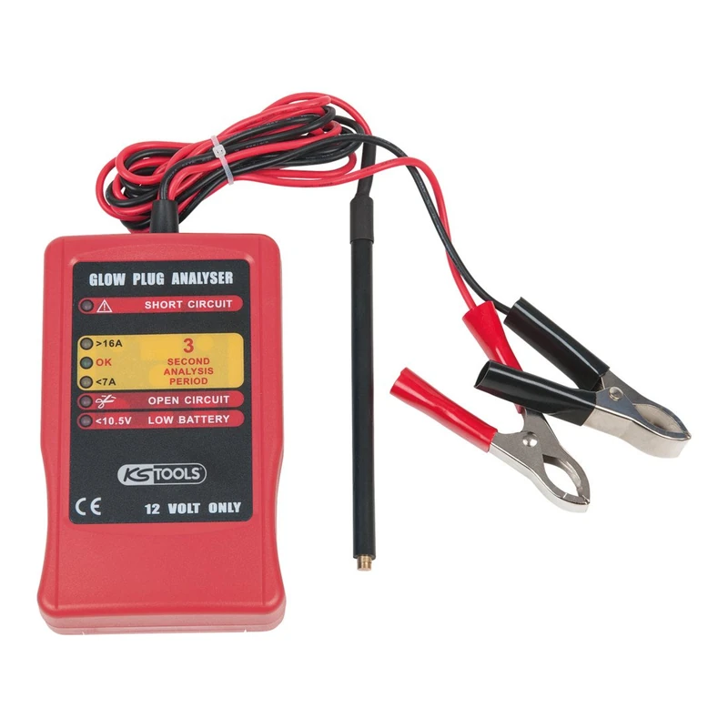KS TOOLS 12V Glow Plug Tester - Compact Diesel Engine Tool