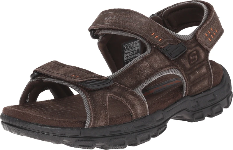 Skechers Men's Gander ALEC Sandal, Brown/Black, 7 UK