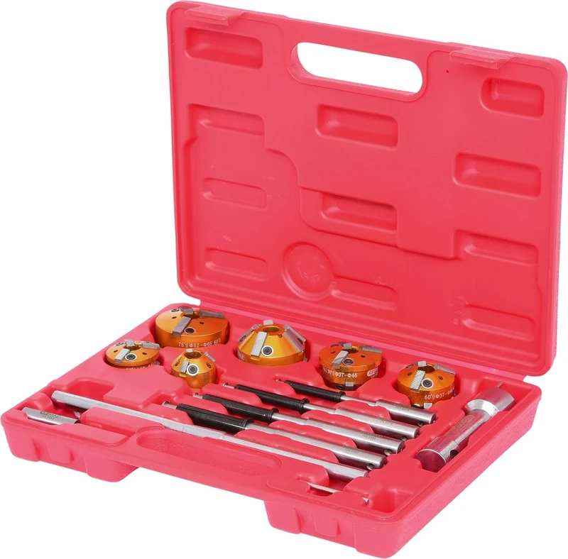 KS Tools 150.3570 universal valve milling set for cutting valve seats, 11 pieces.