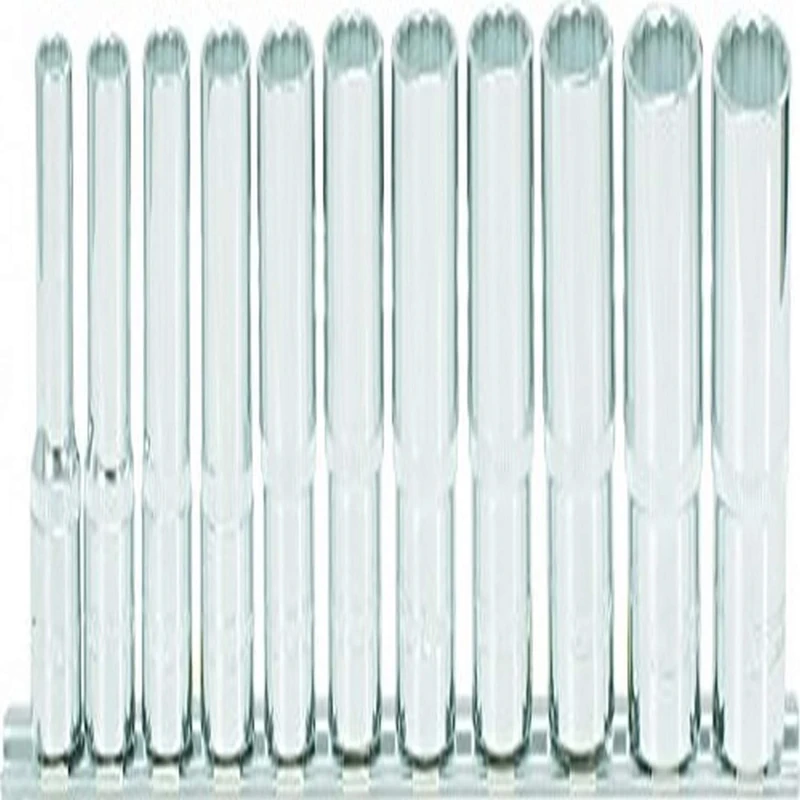 KS Tools 9180602 Chrome Plus Bit Socket Set, 12-Point, Long 11 pce pieces 8 mm – 19 mm (3/8 "