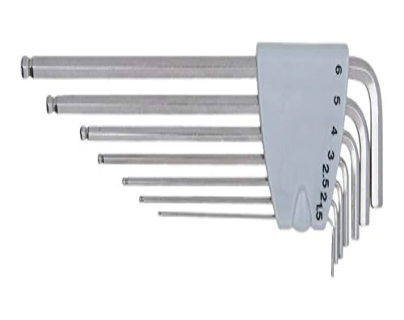 KS Tools 964.0515 Stainless Steel Hexagonal Allen Key Set XL, 7 Pieces