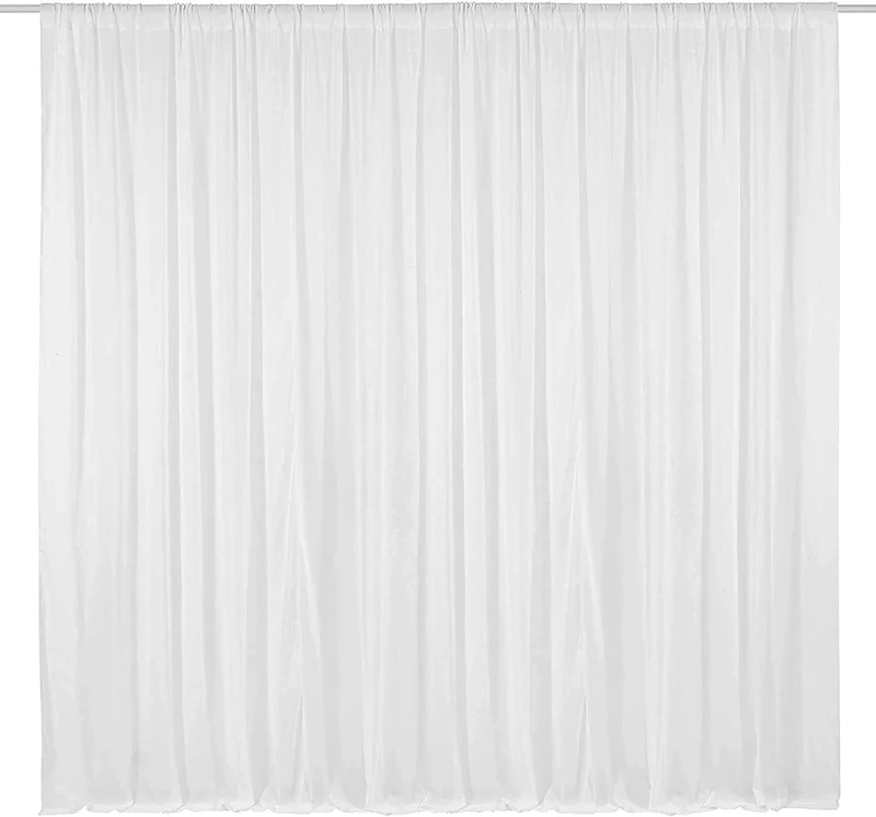 AK-Trading Chiffon Drapes Panels for Wedding Events & Decor- Backdrop Draping Curtains (115" x 120", White) - Image 1