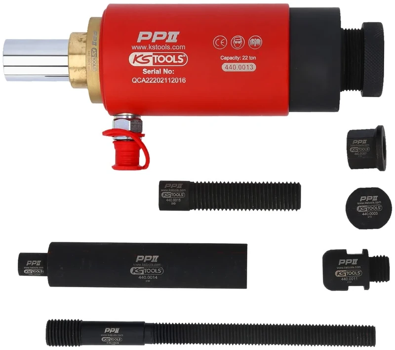 KS Tools 440.0010 Pressure and Pull Hydraulic Cylinder Set, 22t, 10-Piece