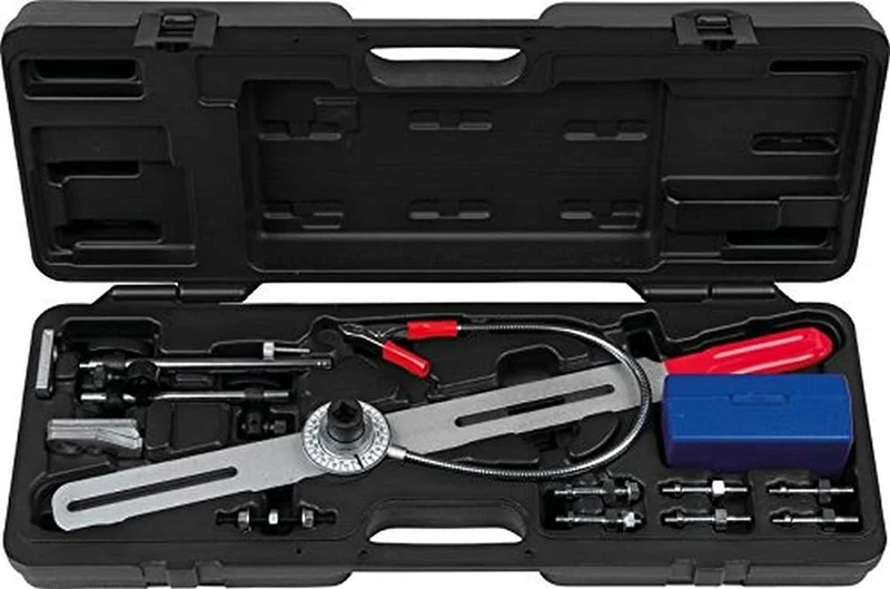 KS TOOLS Dual Mass flywheel Inspection Tool with Angular Degree disc and dial Gauge, 21 pcs, Clear - Image 1