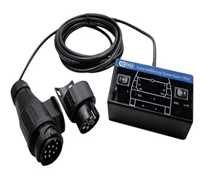 KS Tools 150.0995 12V Trailer Car Tester/Tester for Trailer Socket Set 7 + 13-Pin 2-Piece - Image 1